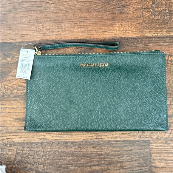 Michael Kors Green Wristlet Clutch